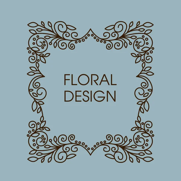 Marco floral con espacio para texto — Vector de stock