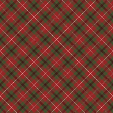 Geleneksel tatil tarzında kusursuz kırmızı ve yeşil ekose desenli. Noel kumaşı, dekor ve ambalaj için vektör illüstrasyonu ideal.