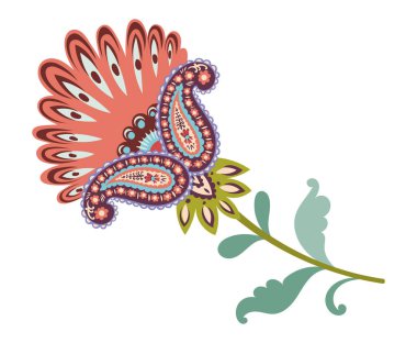 Tekstil baskıları, kutlama kağıtları, el işi malzemeleri ve markalaşma için desenli çiçekleri olan dekoratif halk çiçekleri..