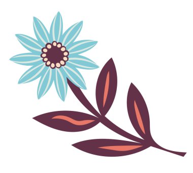 Yaprakları koyu renkli papatya. Etiketler, ambalajlar, kırtasiye malzemeleri ve ev yapımı tekstil baskıları için mükemmel..