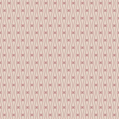 Yumuşak, dalgalı çizgili, küçük geometrik çiçek aksanlı, krem arka planda, duvar kağıdı, yatak, döşeme, kumaş ve hediye paketi için ideal..