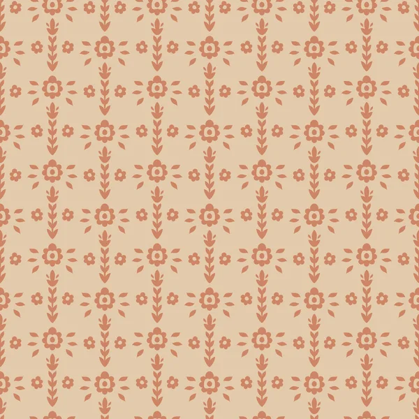 Şeftali ve kahverengi yineleyici tasarım, ülke döşemeleri, konforlu yatak ve çağdaş giysi için hazırlandı.