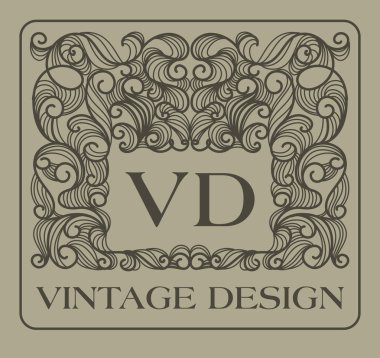 Vintage kopya alanı ile çerçeve çiçek