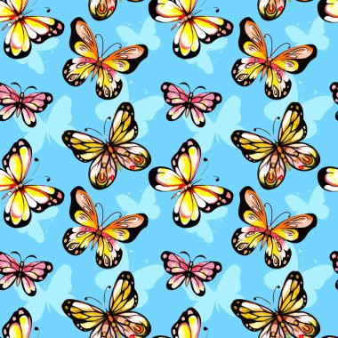 Suluboya kelebek seamless modeli