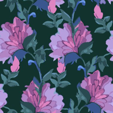 çiçek suluboya seamless modeli