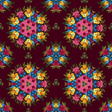 Çiçek boho veya hippi seamless modeli