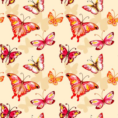 Suluboya kelebek seamless modeli