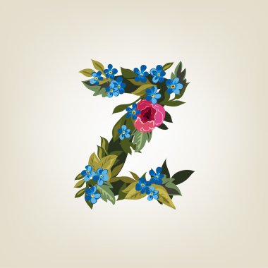 Z harfi. Çiçek alfabesi