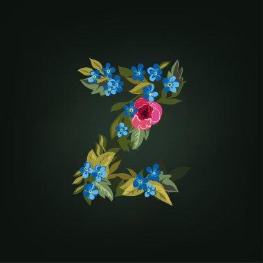 Z harfi. Çiçek alfabesi