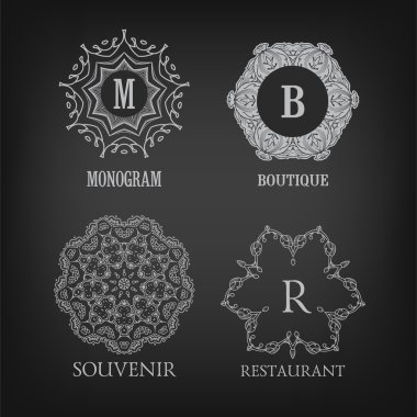 Lüks monogram tasarımlar Şablonlar / ayarla