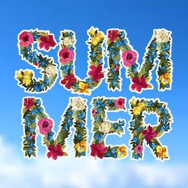 Çiçek yaz yazı arka plan