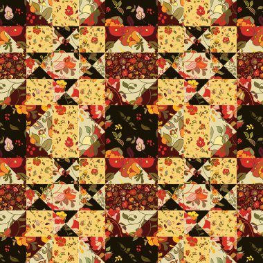 çiçek desenle sorunsuz patchwork