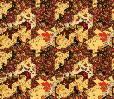 çiçek desenle sorunsuz patchwork