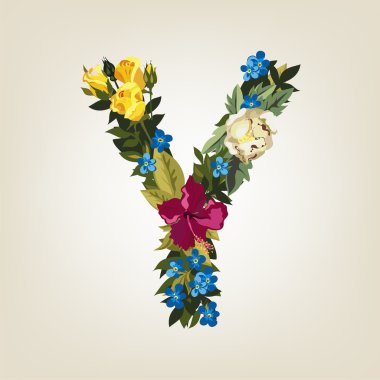 Y harfi. Çiçek sermaye alfabesi
