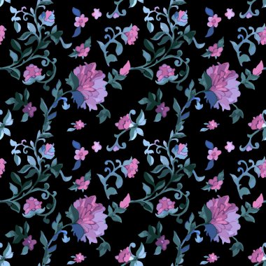 çiçek suluboya seamless modeli