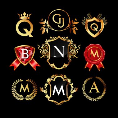 Set of luxury monograms clipart