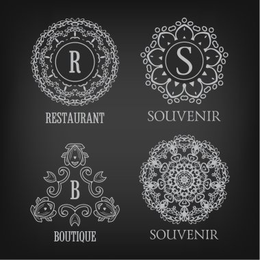 Lüks monogram tasarımlar Şablonlar / ayarla