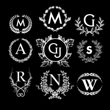 Lüks Monogram tasarım projeleri için set
