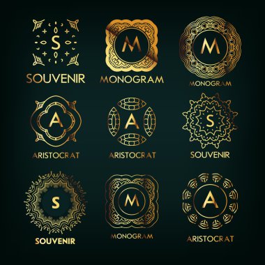 Lüks monogram tasarım Şablonlar / ayarla