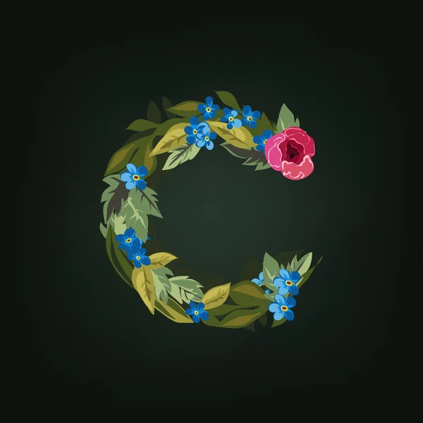 Beautiful floral alphabet with flowers. Stock Vector Image by