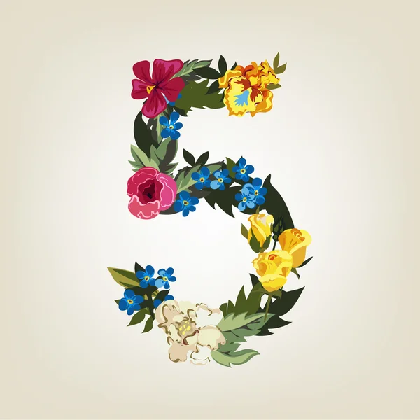 Floral coloré numéro 5 — Image vectorielle