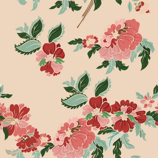 Hermoso patrón floral sin costura — Vector de stock