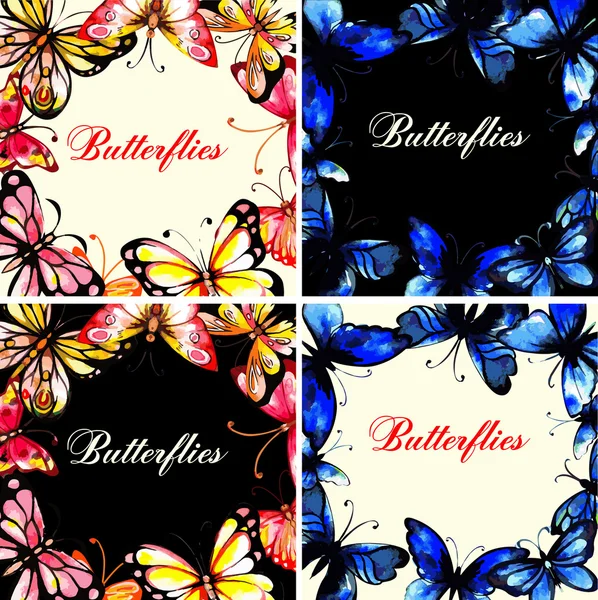 Cartes papillon volantes — Image vectorielle