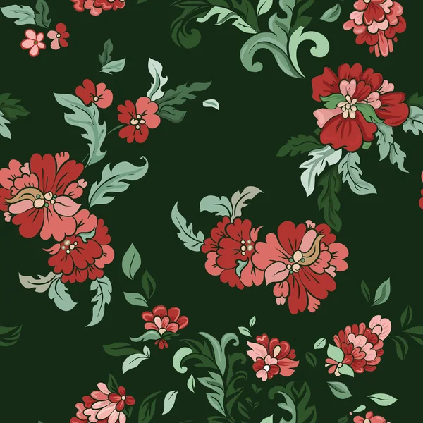 Hermoso patrón floral sin costura — Archivo Imágenes Vectoriales