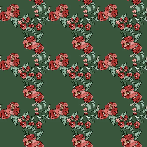 Hermoso patrón floral sin costura — Vector de stock