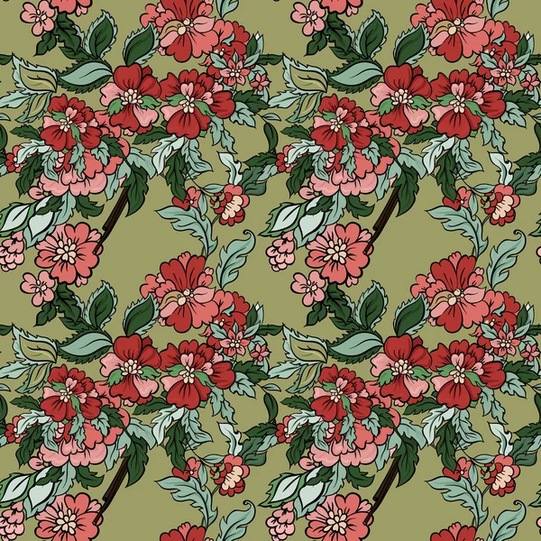 美しい花のシームレスなパターン — ストックベクタ