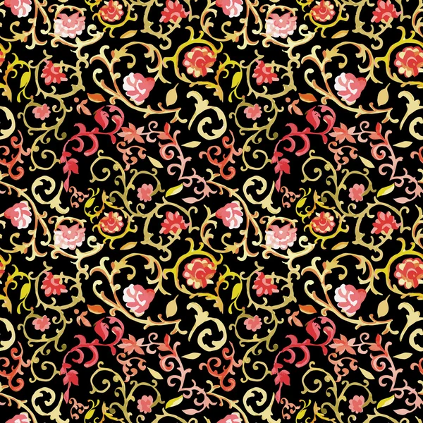 Aquarelle paisley motif sans couture — Image vectorielle