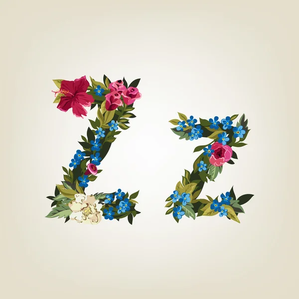 Γράμμα Z. Λουλούδι αλφάβητο — Διανυσματικό Αρχείο