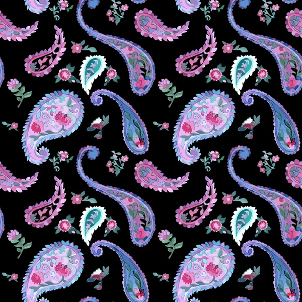 Aquarelle paisley motif sans couture — Image vectorielle