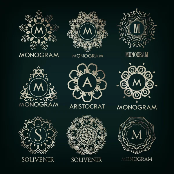 Vorlagen für Monogrammdesigns — Stockvektor