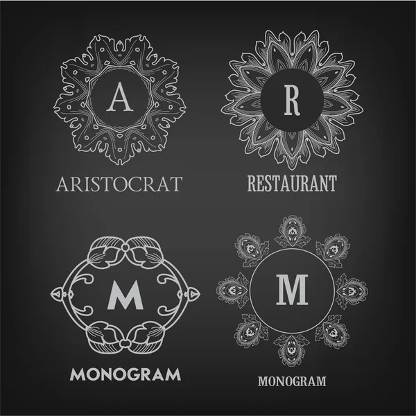 Vorlagen für luxuriöse Monogrammdesigns — Stockvektor