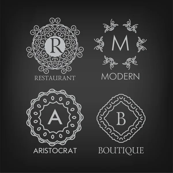 Ensemble de modèles de conceptions de monogramme de luxe — Image vectorielle