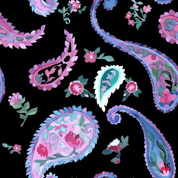 Acquerello modello paisley senza soluzione di continuità — Vettoriale Stock