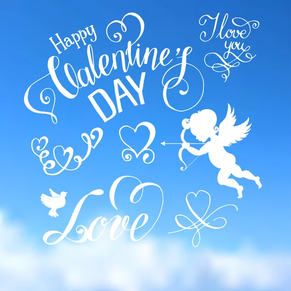 Valentine's day calligraphy and lettering collection — Stock Vector