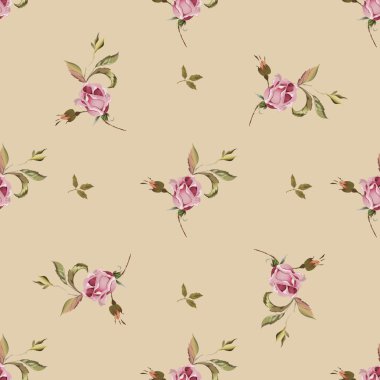 Vintage Dikişsiz desen gül