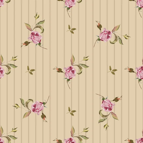 Vintage naadloze patroon met rozen — Stockvector