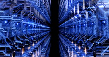 Veri Depolama Özgeçmişi. Teknoloji Konsepti. 3B illüstrasyon