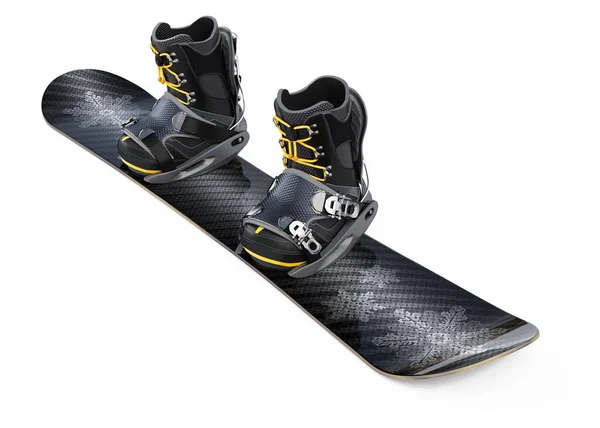 Snowboard Med Boots Isolerad Vit Bakgrund — Stockfoto
