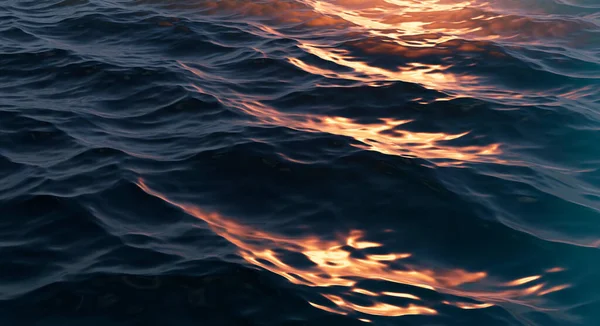 Sonnenblendung Auf Der Dunklen Wasseroberfläche Abstrakter Hintergrund Illustration — Stockfoto