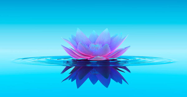 Water Lily Abstract Fantasy Background. 3D illustration