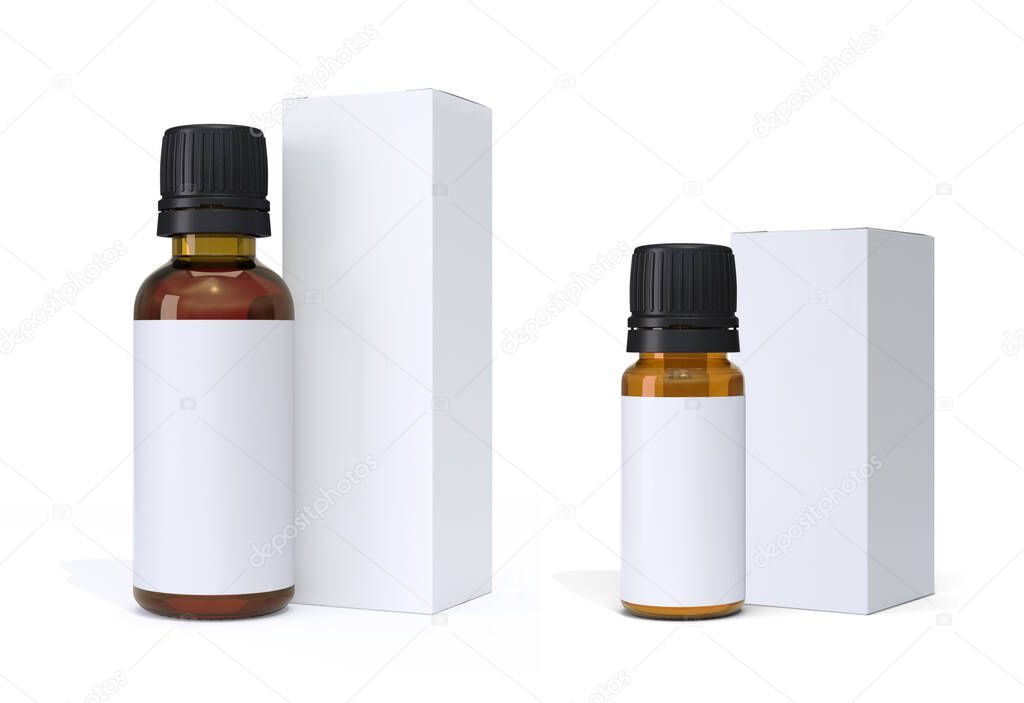 Pharmaceutical Glass Bottles and Packages Mock Up