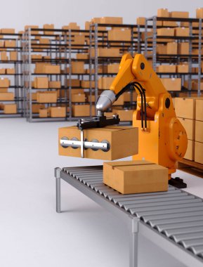Robotik paketleme ve ambalaj kavram