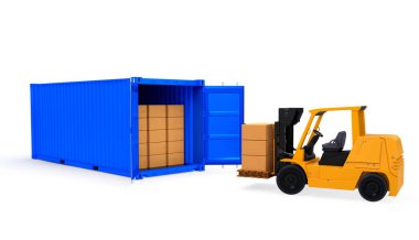 Nakliye Lojistik Hizmet Konsepti. 3B illüstrasyon