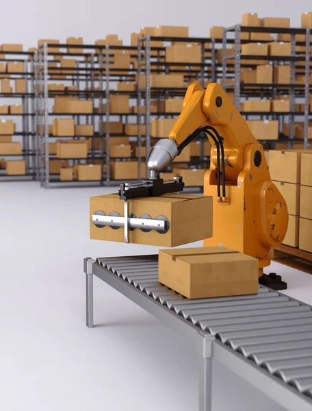 Robotic Palletising Packaging Concept — Stock Photo, Image