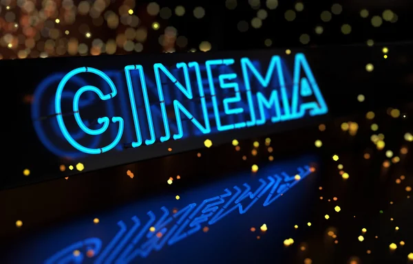 Neon Cinema Sign — Stock Photo, Image