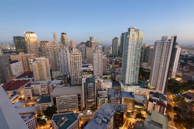Makati manzarası Metro Manila - Filipinler.